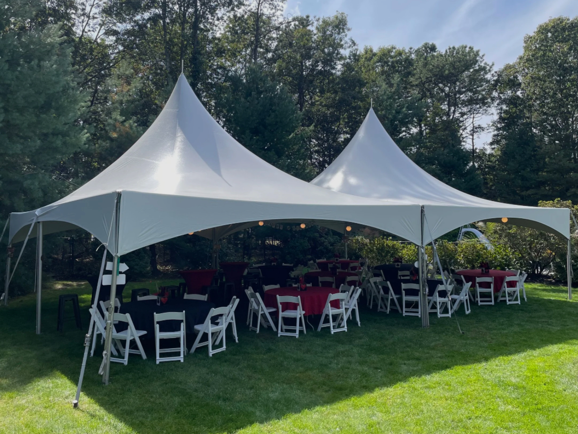 Above All tent set up for an event